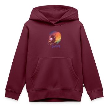 Sassy Chic mit Afro Charme - Kinder Premium Organic Hoodie - Burgunderrot - Vorne - AI Model Kid Female (0cm)