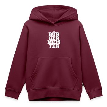 BÜRGERMEISTER Politiker Buergermeister Wahl - Kinder Premium Organic Hoodie - Burgunderrot - Vorne - AI Model Kid Female (0cm)