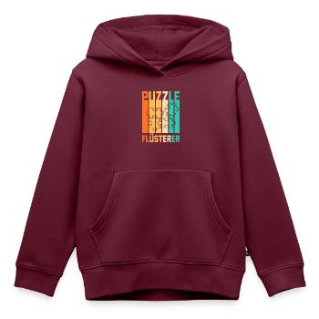 Puzzlefan Puzzler Puzzleteile Puzzle - Kinder Premium Organic Hoodie - Burgunderrot - Vorne - AI Model Kid Female (0cm)