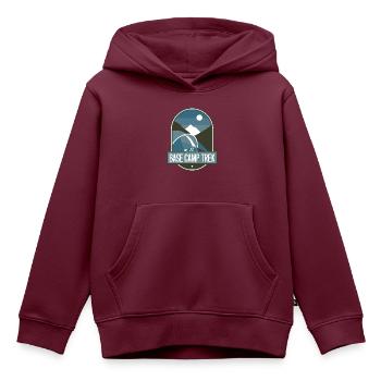 K2 Base Camp Trek - Kinder Premium Organic Hoodie - Burgunderrot - Vorne - AI Model Kid Female (0cm)