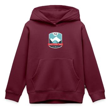 K2 Base Camp Trek - Kinder Premium Organic Hoodie - Burgunderrot - Vorne - AI Model Kid Female (0cm)