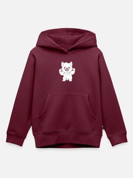Pomeranian - Kinder Premium Organic Hoodie - Burgunderrot