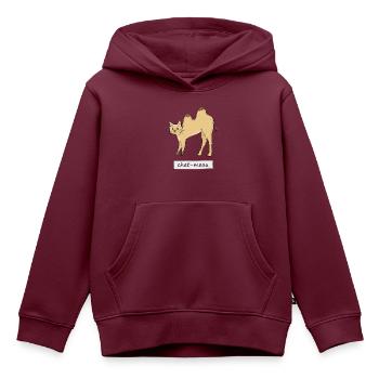 Katze meau - Kinder Premium Organic Hoodie - Burgunderrot - Vorne - AI Model Kid Female (0cm)