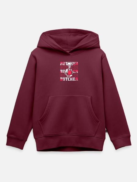 Fleischer Metzger Schlachter - Kinder Premium Organic Hoodie - Burgunderrot