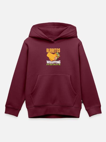 Burrito Gift - Kinder Premium Organic Hoodie - Burgunderrot