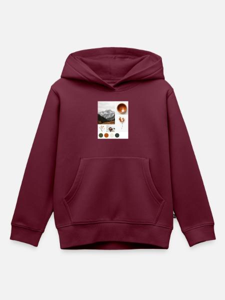 Ruhepause. - Kinder Premium Organic Hoodie - Burgunderrot