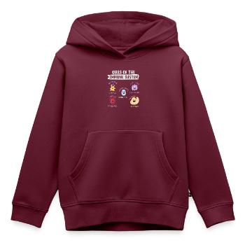 Zellen des Immunsystems - Kinder Premium Organic Hoodie - Burgunderrot - Vorne - AI Model Kid Female (0cm)