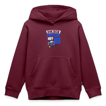 Dieser Ninja Ist 10 Geburtstag Ninja Gürtel Ninja - Kinder Premium Organic Hoodie - Burgunderrot - Vorne - AI Model Kid Female (0cm)