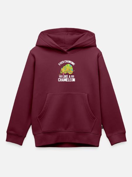 Chameleon Gifts - Kinder Premium Organic Hoodie - Burgunderrot