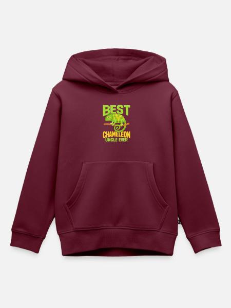 Chameleon Gifts - Kinder Premium Organic Hoodie - Burgunderrot