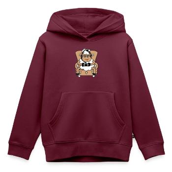 Schaf Gamer Sessel Controller Videospiel Nerd Cool - Kinder Premium Organic Hoodie - Burgunderrot - Vorne - AI Model Kid Female (0cm)