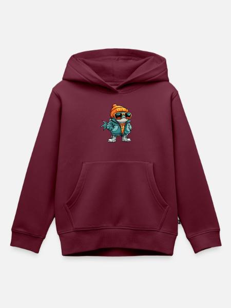 Piranha Fische Cool Comic - Kinder Premium Organic Hoodie - Burgunderrot