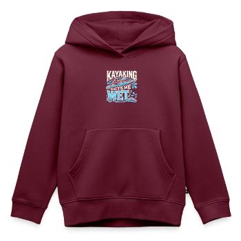 Kajakfahren macht mich nass - Kinder Premium Organic Hoodie - Burgunderrot - Vorne - AI Model Kid Female (0cm)