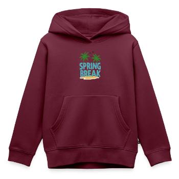 Spring Break Palmen Strand - Kinder Premium Organic Hoodie - Burgunderrot - Vorne - AI Model Kid Female (0cm)