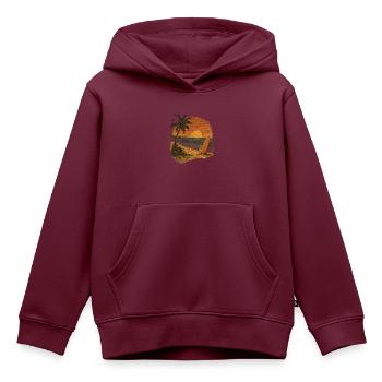 Palm Beach Surfbrett - Kinder Premium Organic Hoodie - Burgunderrot - Vorne - AI Model Kid Female (0cm)