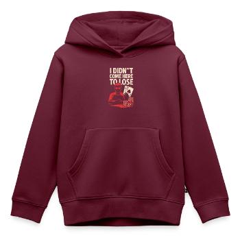 Ich bin nicht zum Verlieren hier - Kinder Premium Organic Hoodie - Burgunderrot - Vorne - AI Model Kid Female (0cm)