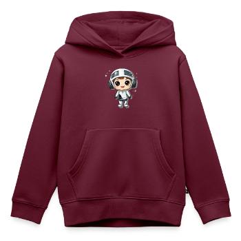 VR Lernwelt - Kinder Premium Organic Hoodie - Burgunderrot - Vorne - AI Model Kid Female (0cm)