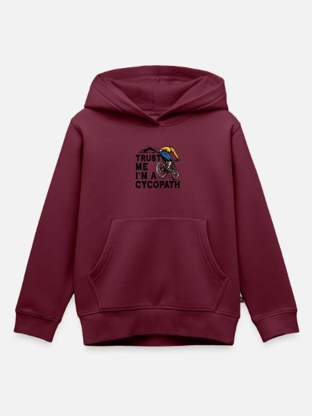 Cycopath - Kinder Premium Organic Hoodie - Burgunderrot