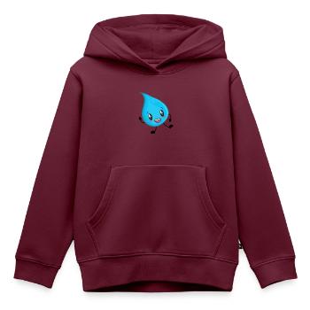 Wassertropfen Wasser - Kinder Premium Organic Hoodie - Burgunderrot - Vorne - AI Model Kid Female (0cm)