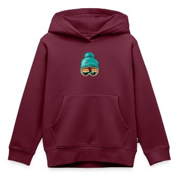 Snowboard, Halfpipe, Wintersport, Skibrille - Kinder Premium Organic Hoodie - Burgunderrot - Vorne - AI Model Kid Female (0cm)