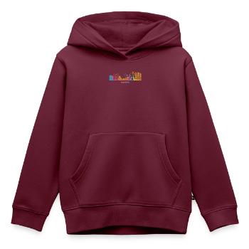 Madrid Skyline Madrid - Kinder Premium Organic Hoodie - Burgunderrot - Vorne - AI Model Kid Female (0cm)