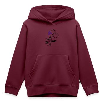 Orchidee / orchid (2c) - Kinder Premium Organic Hoodie - Burgunderrot - Vorne - AI Model Kid Female (0cm)