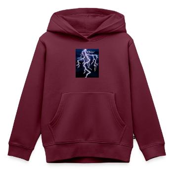 Blitz - Kinder Premium Organic Hoodie - Burgunderrot - Vorne - AI Model Kid Female (0cm)