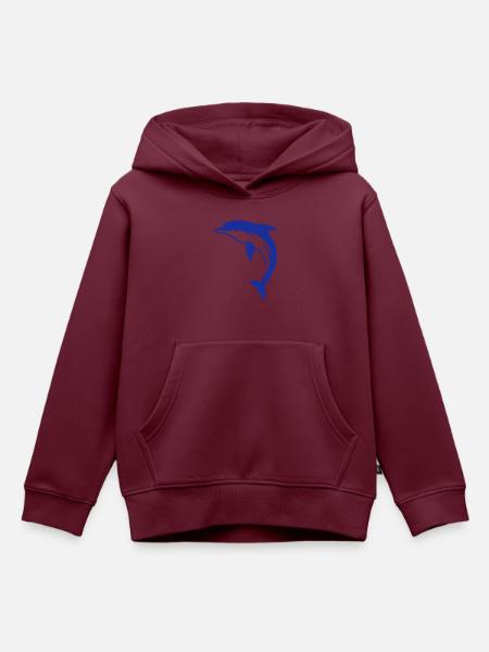 dolphin - Kinder Premium Organic Hoodie - Burgunderrot