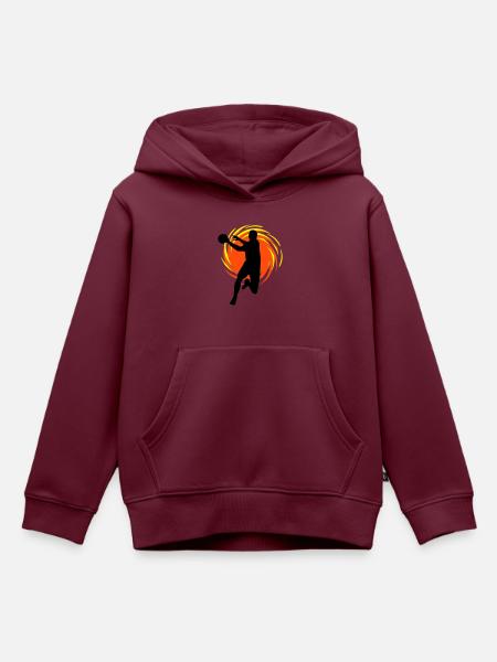 Wirbel Handballer - Kinder Premium Organic Hoodie - Burgunderrot