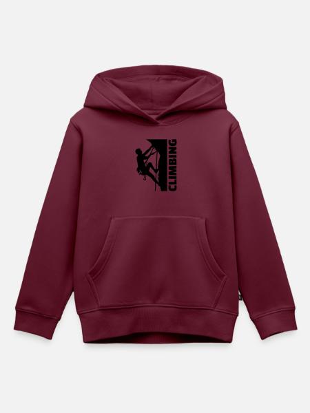 Klettern - Kinder Premium Organic Hoodie - Burgunderrot