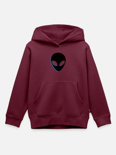 Alien 3D Effekt - Kinder Premium Organic Hoodie - Burgunderrot