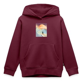 Thor geht nach Jotunheim - Kinder Premium Organic Hoodie - Burgunderrot - Vorne - AI Model Kid Female (0cm)