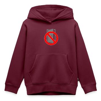 Tuer schliessen bitte | Tür schließen bitte - Kinder Premium Organic Hoodie - Burgunderrot - Vorne - AI Model Kid Female (0cm)