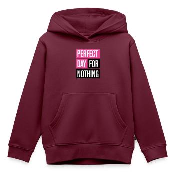 Perfekter Tagesdruck! - Kinder Premium Organic Hoodie - Burgunderrot - Vorne - AI Model Kid Female (0cm)