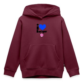 Bangor Nordirland - Kinder Premium Organic Hoodie - Burgunderrot - Vorne - AI Model Kid Female (0cm)