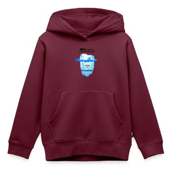 Deine Persönlichkeit ist wie ein Eisberg - Kinder Premium Organic Hoodie - Burgunderrot - Vorne - AI Model Kid Female (0cm)