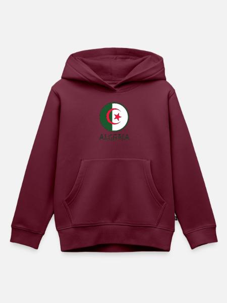 Algerien - Kinder Premium Organic Hoodie - Burgunderrot