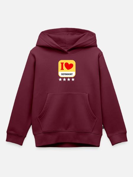 Deutschland - Kinder Premium Organic Hoodie - Burgunderrot