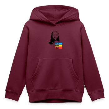 GLAUBE HOFFNUNG LIEBE - Kinder Premium Organic Hoodie - Burgunderrot - Vorne - AI Model Kid Female (0cm)