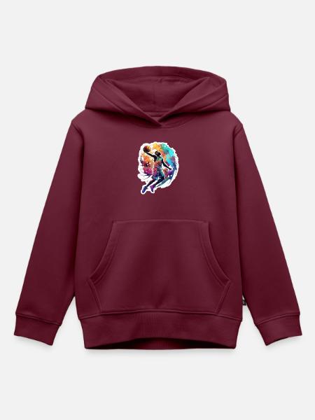 Basketballspieler - Kinder Premium Organic Hoodie - Burgunderrot