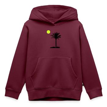 palme - Kinder Premium Organic Hoodie - Burgunderrot - Vorne - AI Model Kid Female (0cm)