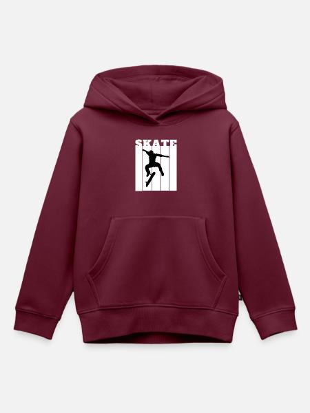 Skateboard Skaten Skateboarding Skater Skate-Fan - Kinder Premium Organic Hoodie - Burgunderrot