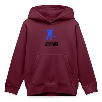 bauarbeiter baustelle worker - Kinder Premium Organic Hoodie - Burgunderrot - Vorne - AI Model Kid Female (0cm)