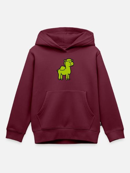 Kamel Comic - Kinder Premium Organic Hoodie - Burgunderrot