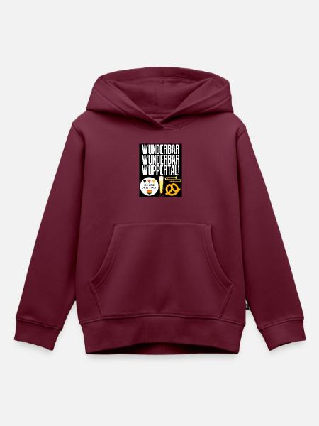 Wuppertal - Kinder Premium Organic Hoodie - Burgunderrot