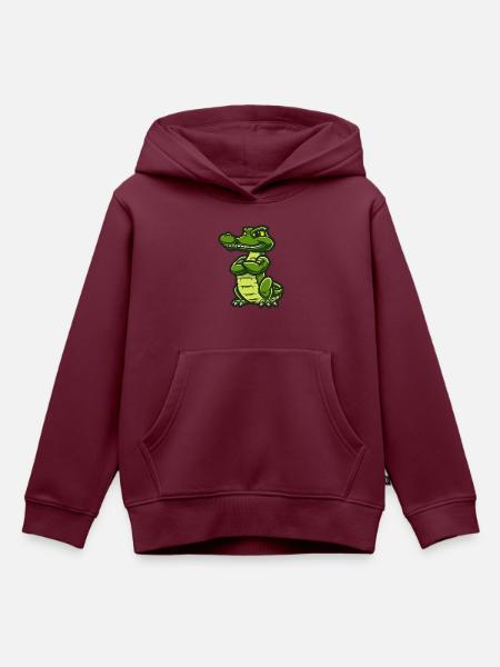 Alligator Comic - Kinder Premium Organic Hoodie - Burgunderrot