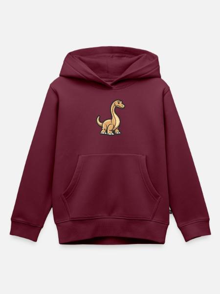 Dinosaurier brontosaurus Comic - Kinder Premium Organic Hoodie - Burgunderrot