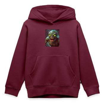 Mutant Monster halb Mensch halb Insekt Dark Horror - Kinder Premium Organic Hoodie - Burgunderrot - Vorne - AI Model Kid Female (0cm)