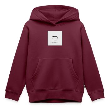 Kaffee? Nur in Eimern, bitte! - Kinder Premium Organic Hoodie - Burgunderrot - Vorne - AI Model Kid Female (0cm)