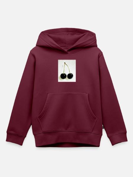 Kirsche - Kinder Premium Organic Hoodie - Burgunderrot
